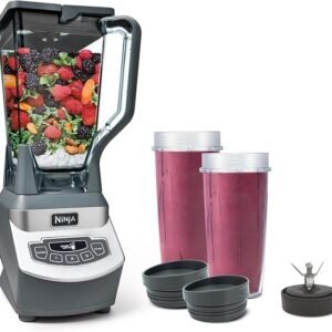 Weekly Specials RM19.90:Ninja BL660 Professional Compact Smoothie & Food Processing Blender, 1100-Watts, 3 Functions -for Frozen Drinks, Smoothies, Sauces, & More, 72-oz.* Pitcher, (2) 16-oz. To-Go Cups & Spout Lids, Gray